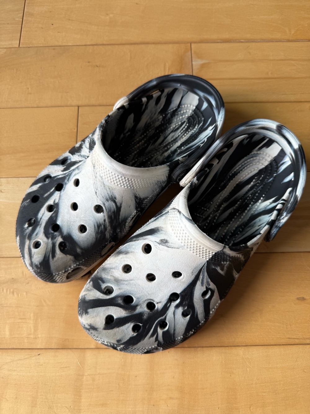 Black & White Marble Crocs